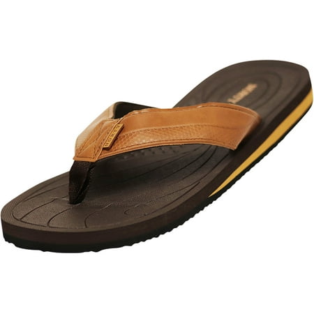NORTY Mens Flip Flops Adult Male Beach Thong Sandals Brown Tan