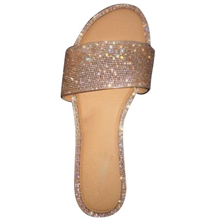 Hhdxre Women Glitter Diamond Flat Sandals Summer Shoes Beach Slippers Flip-flops Non-slip(Gold 41)
Hhdxre Women Glitter Diamond Flat Sandals Summer Shoes Beach Slippers Flip-flops Non-slip(Gold 41)