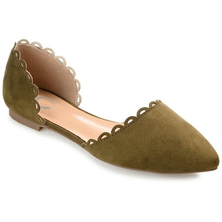 Journee Collection Womens Jezlin Wide Width Slip On Almond Toe Ballet Flats