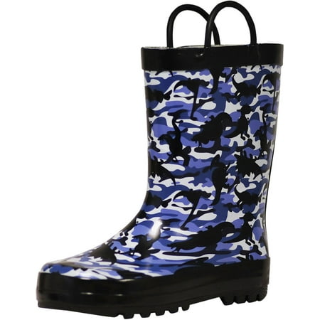 NORTY Toddler Boys Unisex Rubber Dino Camo Rain Boots 9 Toddler