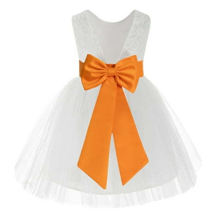 Ekidsbridal Girl Baptism Flower Girl Dress - Knee Length White Lace V-Back Dress with Tiebow 206T-A (Size: S-10)
Ekidsbridal Girl Baptism Flower Girl Dress - Knee Length White Lace V-Back Dress with Tiebow 206T-A (Size: S-10)