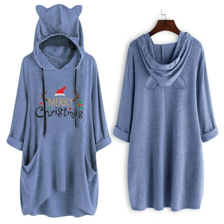 Tejiojio Kids Clothing Holiday Gift Ladies Casual Christmas Print Cat Ear Hooded Long Sleeve Pocket Dress
Tejiojio Kids Clothing Holiday Gift Ladies Casual Christmas Print Cat Ear Hooded Long Sleeve Pocket Dress