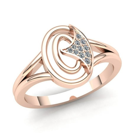 0.2ct Round Not Enhanced Ladies Oval Engagement Fancy Ring Solid 14K Rose, White or Yellow Gold FG VS