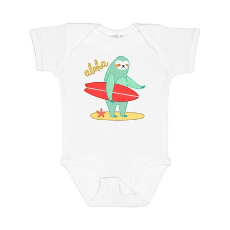 Inktastic Beach Sloth Surfing Aloha Gift Baby Boy or Baby Girl Bodysuit