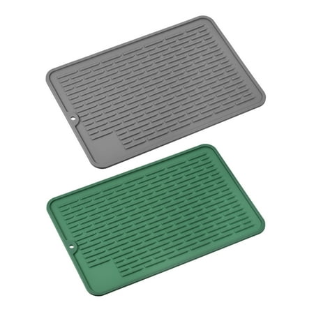 Uxcell Silicone Dish Drying Mat 2Pcs Heat Resistant Dish Drainer Pad Flexible Kitchen Dish Drain Mat-Grey+Green
Uxcell Silicone Dish Drying Mat 2Pcs Heat Resistant Dish Drainer Pad Flexible Kitchen Dish Drain Mat-Grey+Green