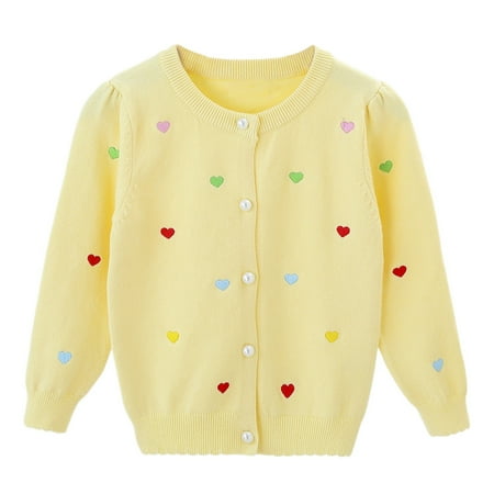 Toddler Girls Heart Embroidered Knit Cardigan Fall Winter Warm Long Sleeve Casual Button Sweater Coat for Kids 1-7 Years- Yellow
Toddler Girls Heart Embroidered Knit Cardigan Fall Winter Warm Long Sleeve Casual Button Sweater Coat for Kids 1-7 Years- Yellow