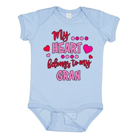Inktastic My Heart Belongs to My Gran Gift Baby Boy or Baby Girl Bodysuit