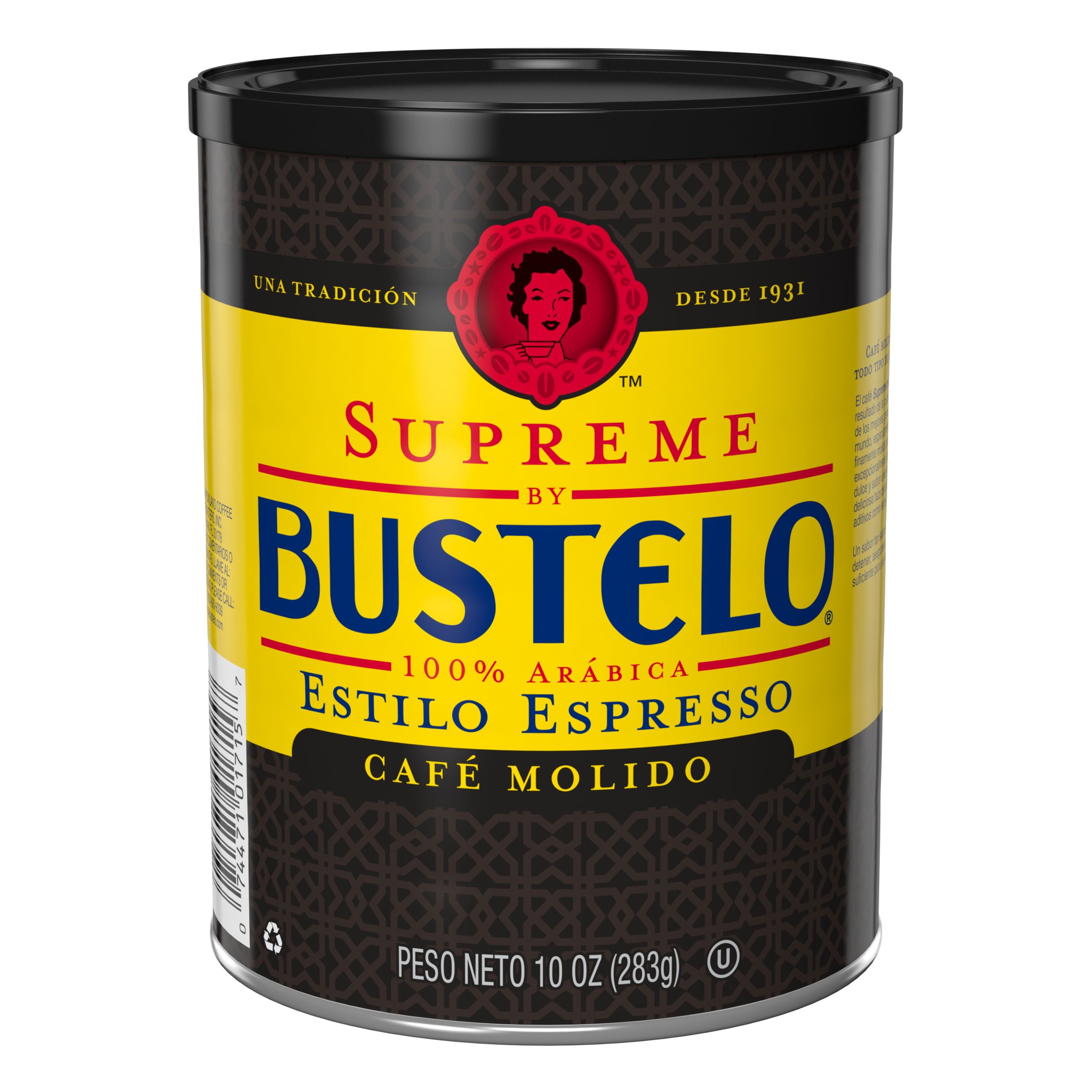 Supreme By Bustelo Espresso Style Dark Roast Ground Coffee 10 Oz Can