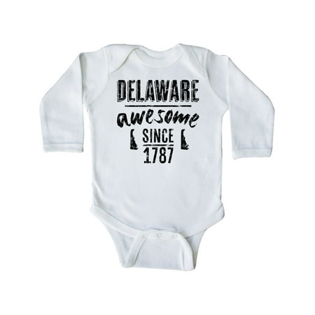 Inktastic Delaware Awesome Since 1787 Gift Baby Boy or Baby Girl Long Sleeve Bodysuit