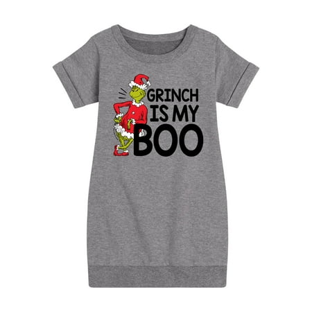 Dr. Seuss - Grinch Is My Boo - Toddler And Youth Girls Fleece Dress