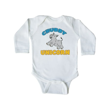 Inktastic Chubby Unicorn-Baby Rhino Gift Baby Boy or Baby Girl Long Sleeve Bodysuit