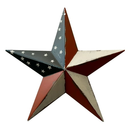 8" Rustic Metal 3D Barn Star Patriotic Wall Decor Vintage Wall Star Country Primitive Home Decor
