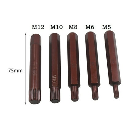 5pcs M5-M12 75mm Torx Star Screwdriver Bit Hex Shank For Impact Screwdriver Head
5pcs M5-M12 75mm Torx Star Screwdriver Bit Hex Shank For Impact Screwdriver Head