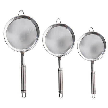 3 PCS Wire Mesh Stainless Steel Colander with Handle BBQ Accessory Juice Filter Stainless Steel Sieves Tea Filter
3 PCS Wire Mesh Stainless Steel Colander with Handle BBQ Accessory Juice Filter Stainless Steel Sieves Tea Filter