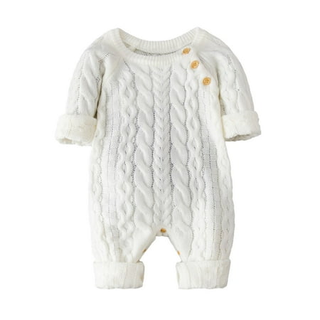 Dadaria Toddler Sweater 0-18months Newborn Baby Boy Girl Winter Button Sweater Knitted Jumpsuit Romper Warm Outfits White 12-18 Months Toddler
Dadaria Toddler Sweater 0-18months Newborn Baby Boy Girl Winter Button Sweater Knitted Jumpsuit Romper Warm Outfits White 12-18 Months Toddler