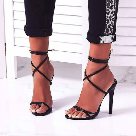 Summer New Style Large Size Strapped Roman Shoes Flip Flops High Heels