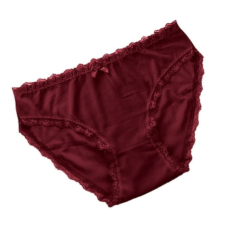 EHTMSAK Women s Low Rise Breathable Briefs Soft No Show Lace Bikini Panties Wine L
EHTMSAK Women s Low Rise Breathable Briefs Soft No Show Lace Bikini Panties Wine L
