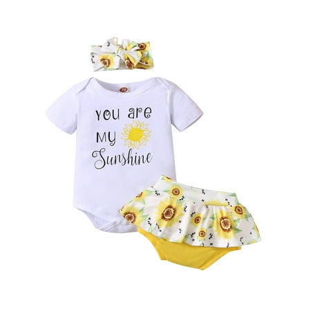 Canrulo Newborn Baby Girl Summer Outfits Short Sleeve Letter Romper+Floral Tutu Shorts+Headband Set Yellow Sunflower 3-6 Months
Canrulo Newborn Baby Girl Summer Outfits Short Sleeve Letter Romper+Floral Tutu Shorts+Headband Set Yellow Sunflower 3-6 Months