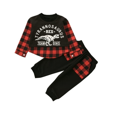 Sunisery 2PCS Toddler Infant Kids Boys Dinosaur Print Plaid Splicing Long Sleeve O-Neck Tops Long Pants Sets Red Plaid 2-3 Years
Sunisery 2PCS Toddler Infant Kids Boys Dinosaur Print Plaid Splicing Long Sleeve O-Neck Tops Long Pants Sets Red Plaid 2-3 Years