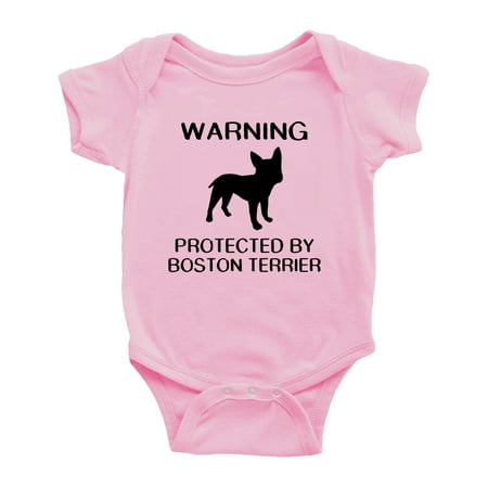 Warning: Protected by A Boston Terrier Dog Funny Baby Bodysuits (Pink 18-24 Months)
Warning: Protected by A Boston Terrier Dog Funny Baby Bodysuits (Pink 18-24 Months)