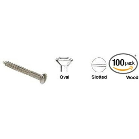 CRL 7 x 1-1/4 Oval Head Nickel Plated Wood Screws - Box of 100