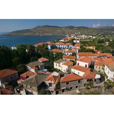 Church of the Sweet Kissing Virgin Petra Lesvos Mithymna Northeastern Aegean Islands Greece Stretched Canvas - Walter Bibikow DanitaDelimont (28 x 19)