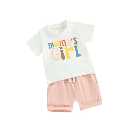 Girls 2 Piece Outfit Letter Print Short Sleeve T-Shirt and Shorts Set
Girls 2 Piece Outfit Letter Print Short Sleeve T-Shirt and Shorts Set