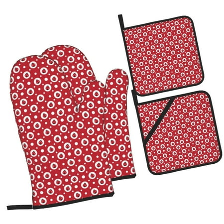 Balery Ladybugs And White Dots Pattern Oven Mitts and Pot Holders 4 pcs Set Kitchen Oven Glove High Heat Resistant 500℉ Oven Mitts with Non-Slip Silicone Surface
Balery Ladybugs And White Dots Pattern Oven Mitts and Pot Holders 4 pcs Set Kitchen Oven Glove High Heat Resistant 500℉ Oven Mitts with Non-Slip Silicone Surface