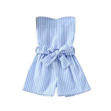 Nokpsedcb Toddler Kids Baby Girls Short Jumpsuit Summer Casual Sleeveless Stripe Print Off Sholder Romper with Belt Blue 7-8 Years
Nokpsedcb Toddler Kids Baby Girls Short Jumpsuit Summer Casual Sleeveless Stripe Print Off Sholder Romper with Belt Blue 7-8 Years