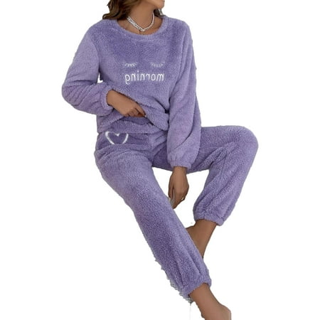 Casual Letter Graphic Round Neck Pant Sets Long Sleeve Purple Womens Pajama Sets (Women s)
Casual Letter Graphic Round Neck Pant Sets Long Sleeve Purple Womens Pajama Sets (Women s)