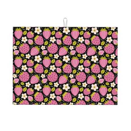 Dish Drying Mat pale pink strawberry Absorbent Microfiber Kitchen Mat Heat Resistant Drying Mat Kitchen Counter for Dishes Utensils Pots Pans Drainer Mats 18x24in
Dish Drying Mat pale pink strawberry Absorbent Microfiber Kitchen Mat Heat Resistant Drying Mat Kitchen Counter for Dishes Utensils Pots Pans Drainer Mats 18x24in