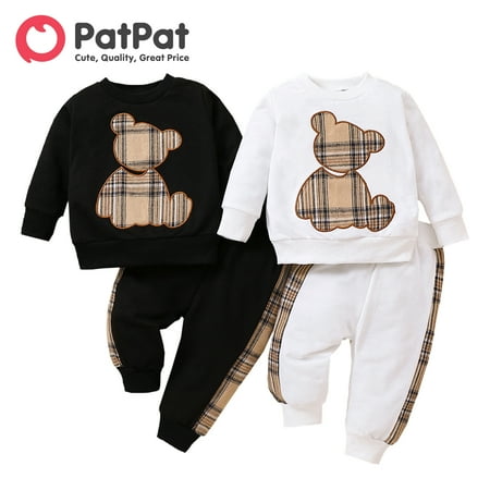 PatPat 2pcs Baby Boy/Girl Long-sleeve Plaid Print Bear Embroidered Sweatshirt and Sweatpants Set
PatPat 2pcs Baby Boy/Girl Long-sleeve Plaid Print Bear Embroidered Sweatshirt and Sweatpants Set
