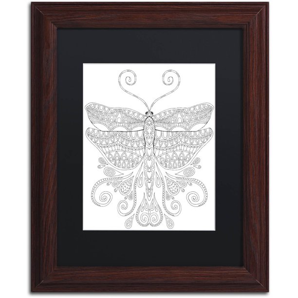 Trademark Fine Art "Animals 8" Canvas Art by Hello Angel, Black Matte, Wood Frame