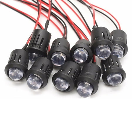 4/10pcs New 12V 10mm Waterproof Pre-wired Constant LED Super Bright Water Transparent Bulb Diode