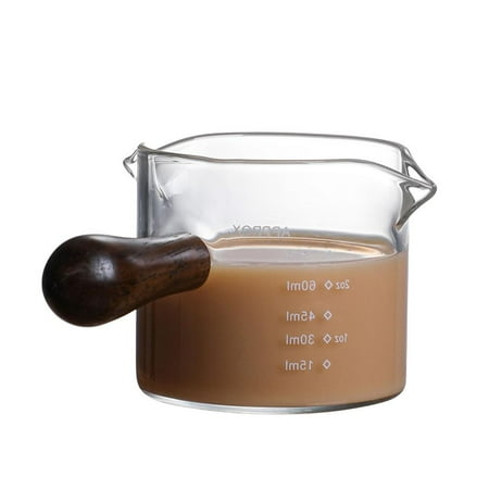 Fovolat Glass Coffee Measuring Cup|Wood Handle Double Mouth Milk Cup|Glass Measuring Cup Mini Milk Glass Cup for Milk Coffee Espresso Making
Fovolat Glass Coffee Measuring Cup|Wood Handle Double Mouth Milk Cup|Glass Measuring Cup Mini Milk Glass Cup for Milk Coffee Espresso Making