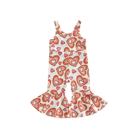 Valentines Day Outfit for Baby Girl Love Heart Print Sleeveless Ribbed Knit Bell Bottoms Jumpsuit Flare Pants
Valentines Day Outfit for Baby Girl Love Heart Print Sleeveless Ribbed Knit Bell Bottoms Jumpsuit Flare Pants