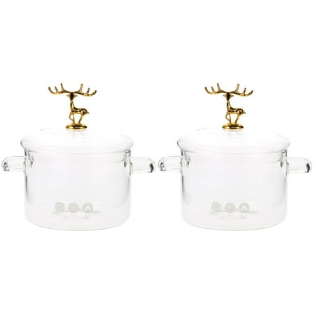 Homemaxs 2pcs High Borosilicate Stockpot With Elk Style Lid Noodles Glass Stew Pot Home Supplies
Homemaxs 2pcs High Borosilicate Stockpot With Elk Style Lid Noodles Glass Stew Pot Home Supplies
