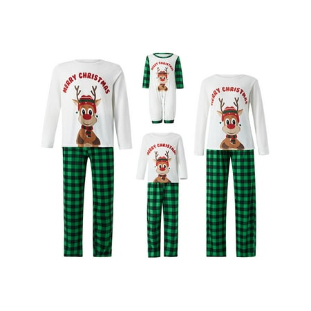 Matching Family Christmas Pajamas Sets Christmas PJ s Letter Elk Print Top Plaid Pants for Parents Kids Baby
Matching Family Christmas Pajamas Sets Christmas PJ s Letter Elk Print Top Plaid Pants for Parents Kids Baby