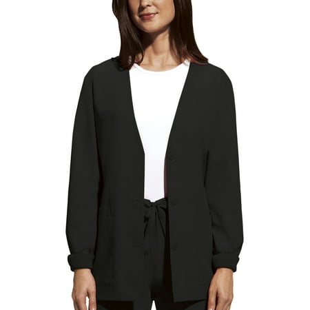 Workwear Women Warm Up Medical Scrubs Jacket Cardigan 4301 XS Black