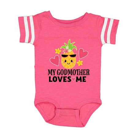Inktastic My Godmother Loves Me Pineapple Gift Baby Girl Bodysuit