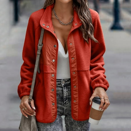 Yutnsbel Fall Winter Coats For Women Chic Solid Lapel Button Long Sleeve Warm Patchwork Jacket
Yutnsbel Fall Winter Coats For Women Chic Solid Lapel Button Long Sleeve Warm Patchwork Jacket