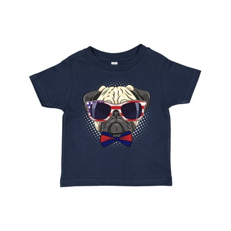 Inktastic Pug Dog July 4th Patriotic Sunglasses Gift Toddler Boy or Toddler Girl T-Shirt