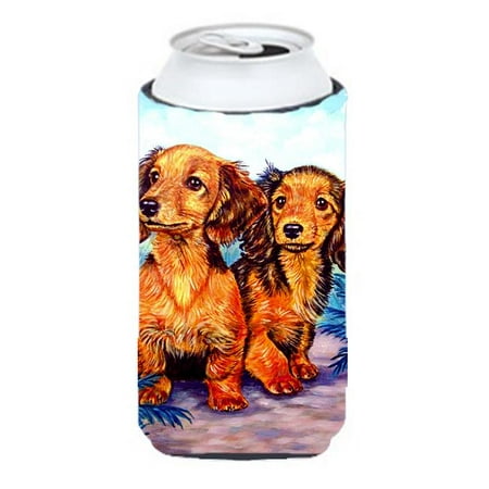 Long Hair Red Dachshund Tall Boy bottle sleeve Hugger - 22 To 24 oz.