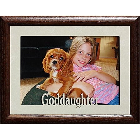 5X7 Jumbo ~ Goddaughter ~ Landscape Picture Frame ~ Laser Cream Marbled Matboard With Frame (Walnut)