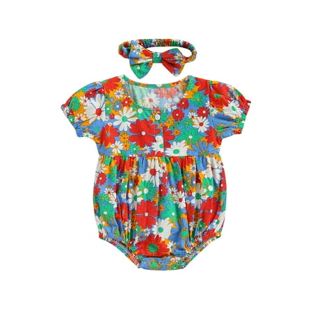 Bagilaanoe Newborn Baby Girl Rompers Floral Print Short Sleeve Bodysuit + Headband 3M 6M 12M 18M Infant One Piece Jumpsuit
Bagilaanoe Newborn Baby Girl Rompers Floral Print Short Sleeve Bodysuit + Headband 3M 6M 12M 18M Infant One Piece Jumpsuit