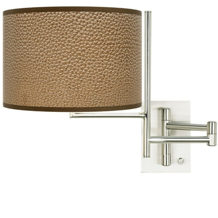 Giclee Glow Tempo Simulated Leatherette Plug-in Swing Arm Wall Lamp