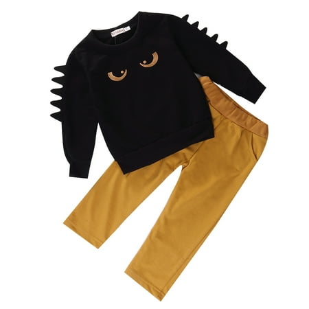 Baby Boy Toddler Monster Outfit Long Sleeve Pullover Top+Pants Clothes Sets
