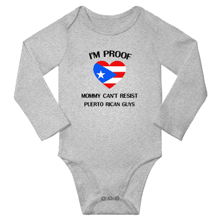 I m Proof Mommy Can t Resist Puerto Rican Guys Baby Long Sleeve Rompers Bodysuit (Gray 18 Months)
I m Proof Mommy Can t Resist Puerto Rican Guys Baby Long Sleeve Rompers Bodysuit (Gray 18 Months)