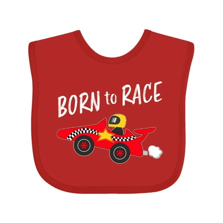 Inktastic Born to Race- Red Race Car Gift Baby Boy or Baby Girl Bib