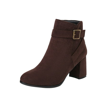 Boots for Women Clearance Deals! Verugu Western Cowboy Chunky Heel Ankle Boots for Women Women High Heel Shoes Winter Warm Zip Pointed Toe Casual Solid Suede Platform Belt Buckle Ankle Boots Brown 38
Boots for Women Clearance Deals! Verugu Western Cowboy Chunky Heel Ankle Boots for Women Women High Heel Shoes Winter Warm Zip Pointed Toe Casual Solid Suede Platform Belt Buckle Ankle Boots Brown 38